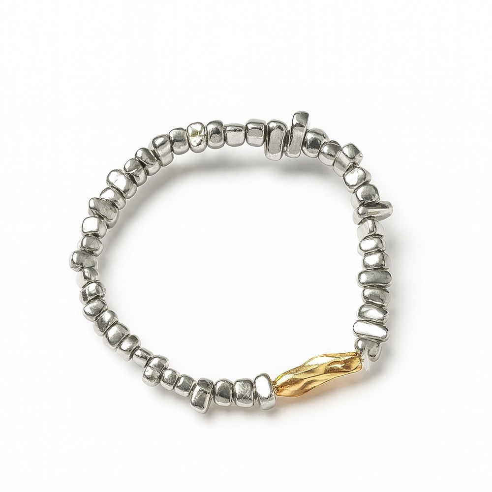Trendy Silver and Gold Beaded Bracelet | NEW ⚜️